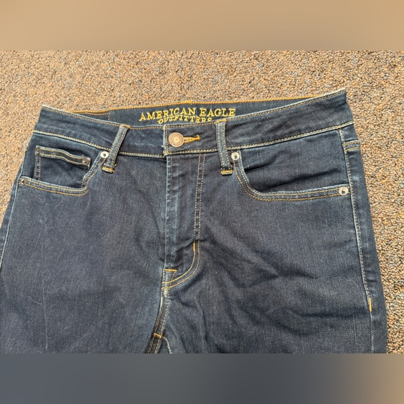 American Eagle Jeans Men 31x30 Straight Active Flex Dark Wash Denim Pants - Picture 3 of 8